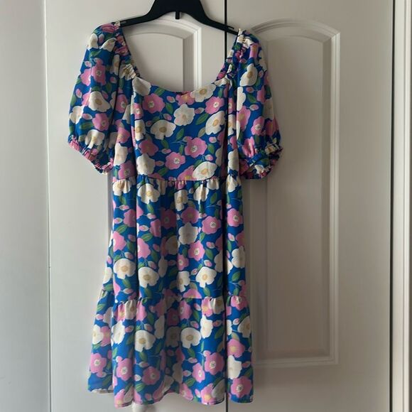 Jodifl smocked puff sleeve dress Size 1X - Picture 1 of 5